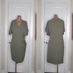 Olive Green Wrap Dress